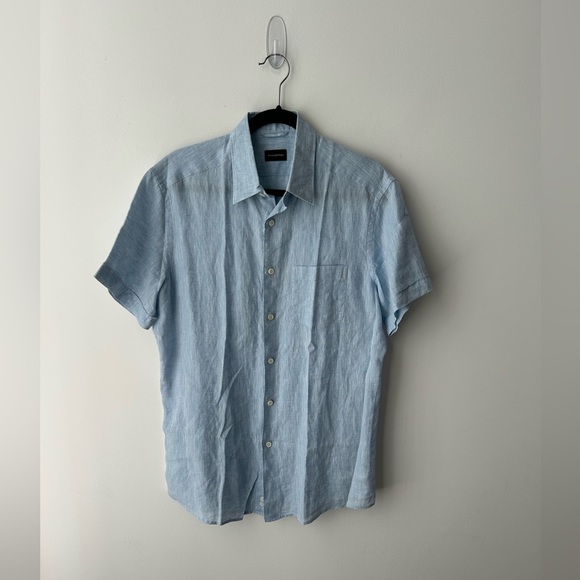Ermenegildo Zegna Other - Ermenegildo Zegna linen blue short sleeve button down shirt